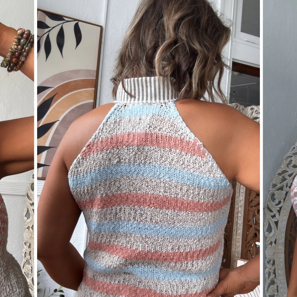 POL Multicolor Knit Halter Top L - Picture 5 of 5